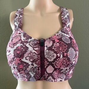 Victoria's Secret Pink and Purple Sports Bra with Zipper Size 36DD